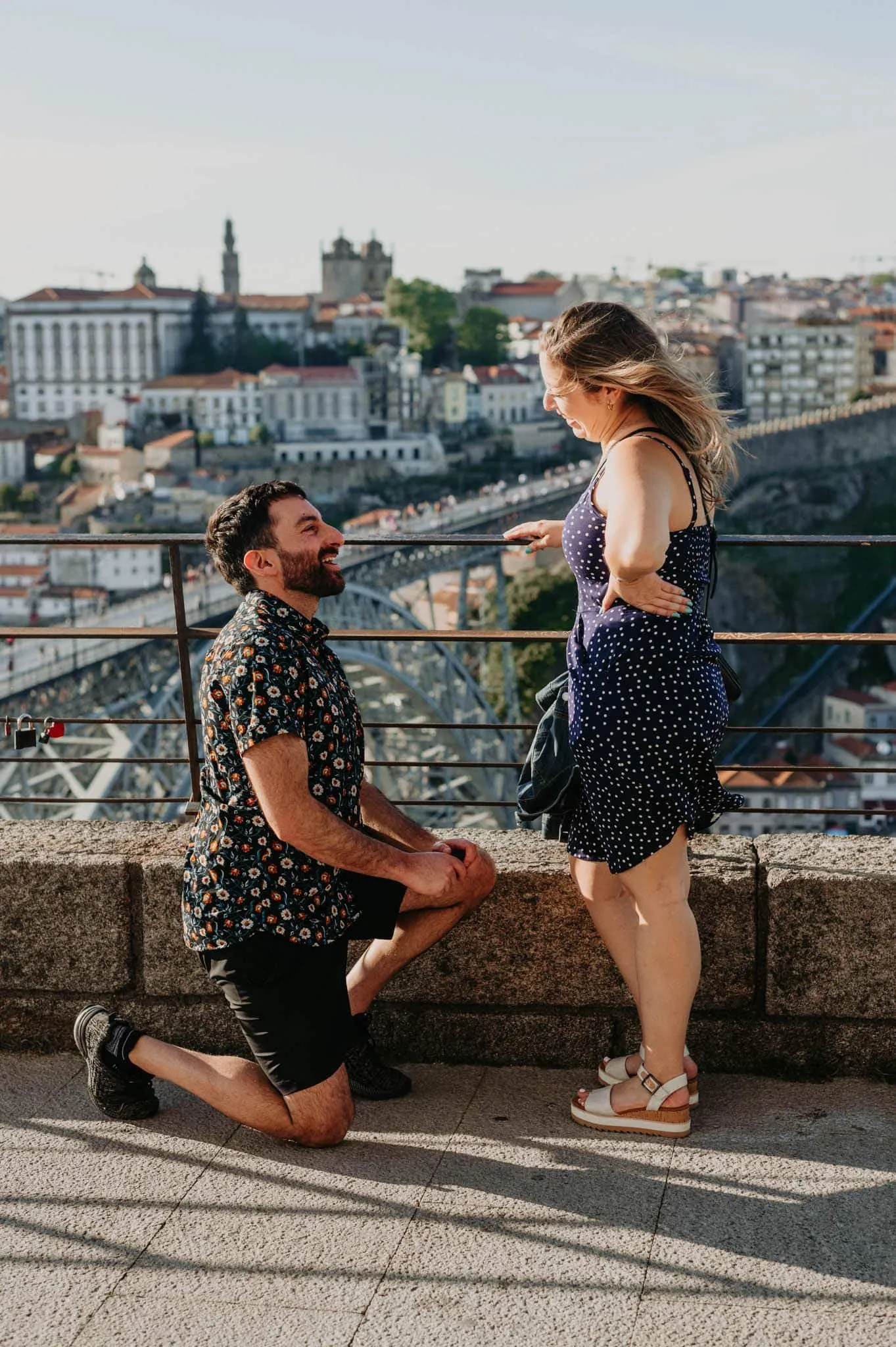 Couple kissing at sunset